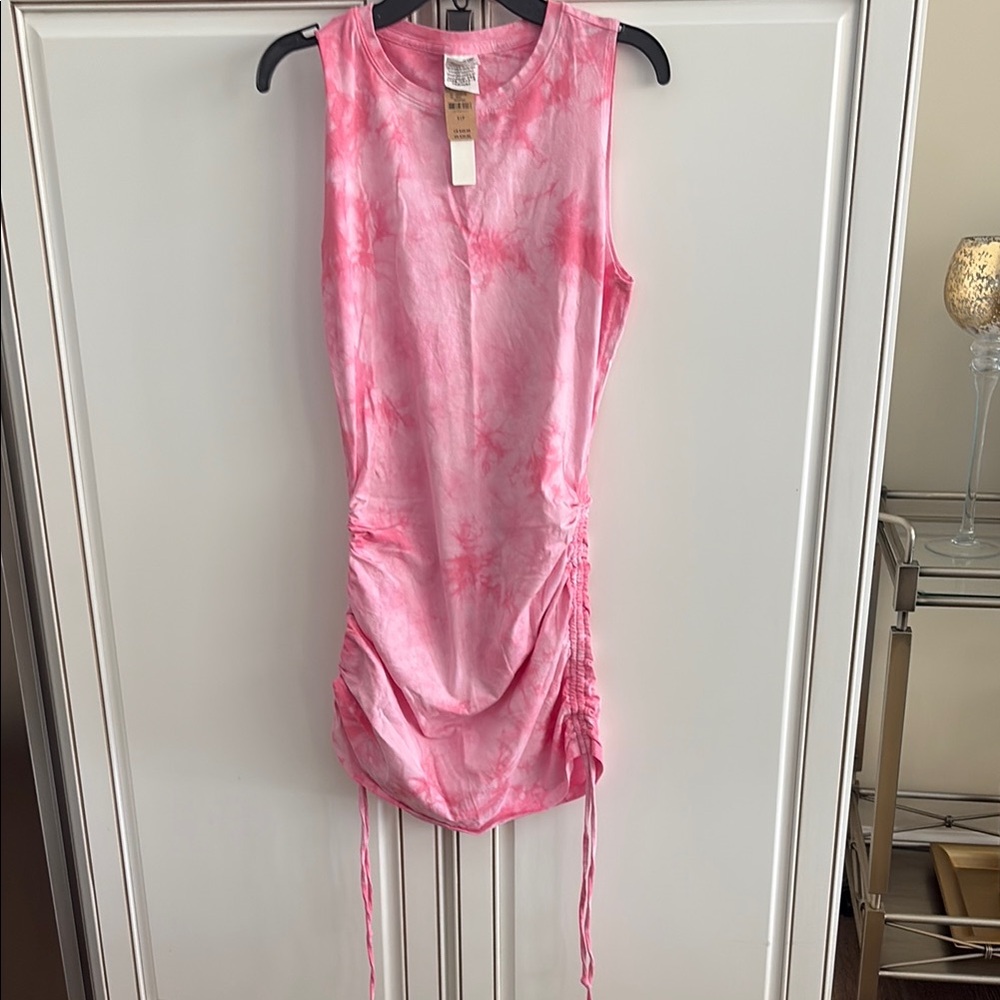 NWT PINK Victoria's Secret Pink Tie-Dye casual dress with pull ties